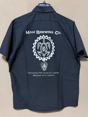 Maui Brewing Co. CornerStone Work Shirt Men's L Black Hawaii Craft Beer